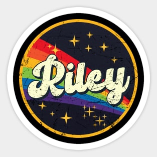 Riley // Rainbow In Space Vintage Grunge-Style Sticker